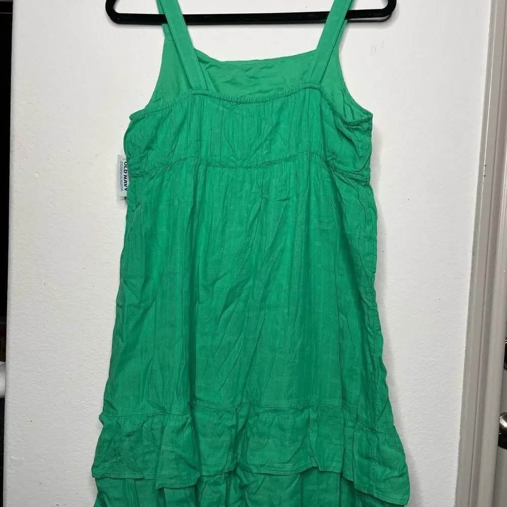 Green Sleeveless Ruffle Dress